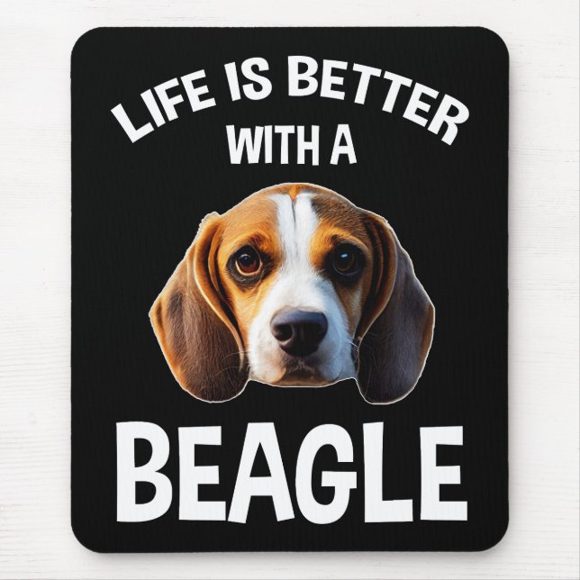 Alfombrilla De Ratón La Vida Es Mejor Con Un Beagle (Frente)