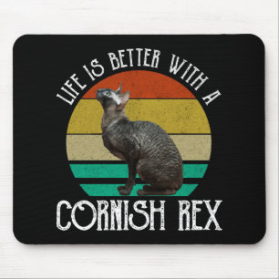 Alfombrilla De Ratón La vida es mejor con un Cornish Rex