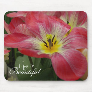 Alfombrilla De Ratón La vida es Mousepad floral hermoso