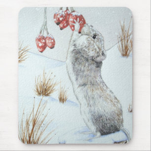 Alfombrilla De Ratón la vida salvaje de la nieve del invierno del ratón