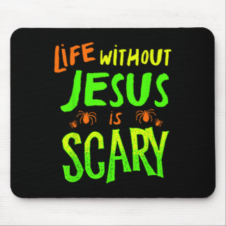 Alfombrilla De Ratón La vida sin Jesús es aterradora Otoño Halloween cr
