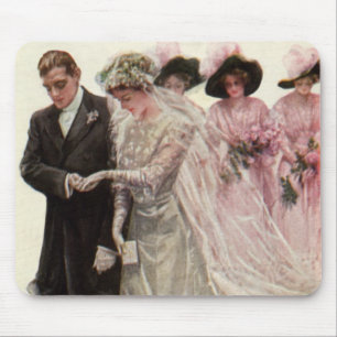 Alfombrilla De Ratón La vieja ceremonia de Boda victoriana Novia y Groo