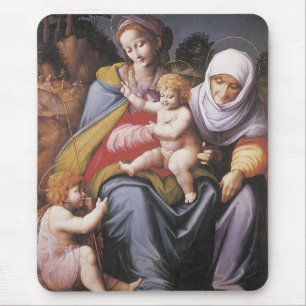 Alfombrilla De Ratón La Virgen y el Niño con Santa Isabel