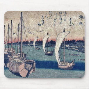 Alfombrilla De Ratón La vuelta navega en Takanawa por Ando, Hiroshige