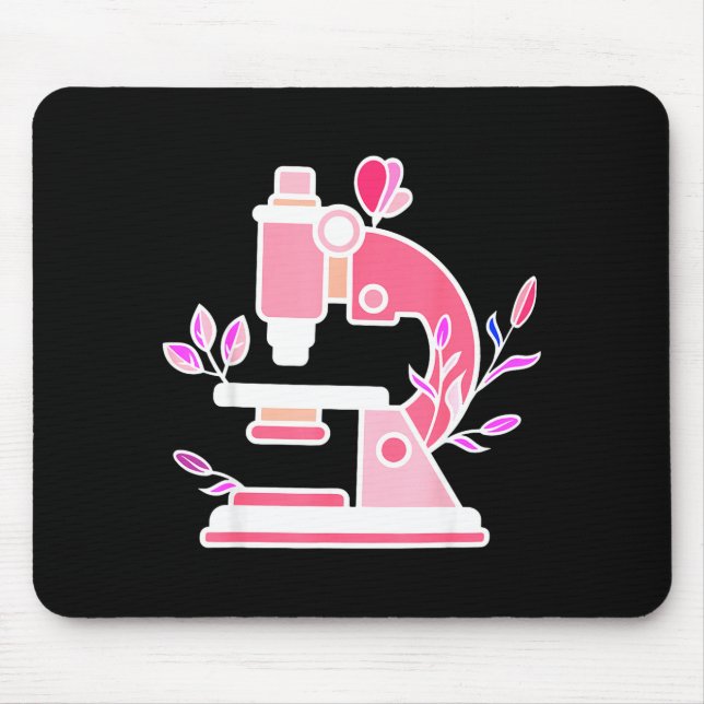 Alfombrilla De Ratón Lab Science Floral Microscope Biologist Science Va (Frente)