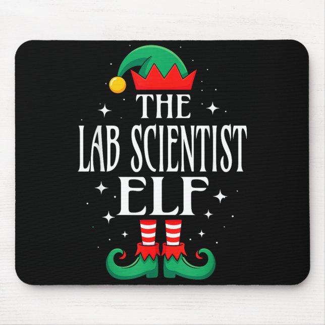 Alfombrilla De Ratón Lab Scientist Elf Job Title Funny Christmas Matchi (Frente)