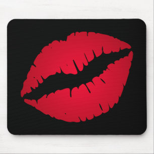 Alfombrilla De Ratón Labial con efecto Ombre Negro y Rojo Beso
