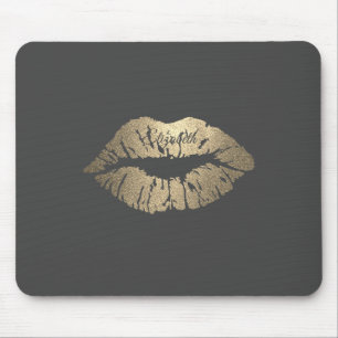 Alfombrilla De Ratón Labios Brillantes Dorados-Adaptado a tu nombre