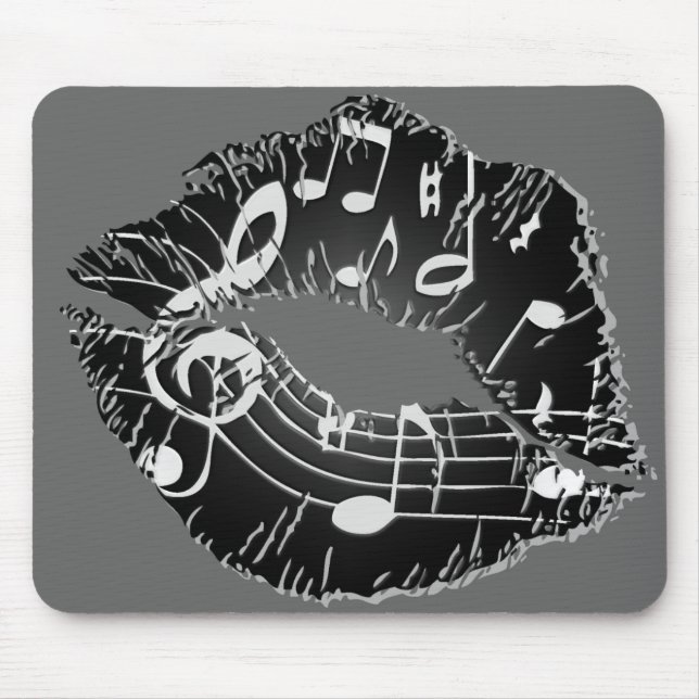 Alfombrilla De Ratón Labios Mousepad de la música (Frente)
