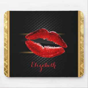 Alfombrilla De Ratón Labios Rojos Brillantes de Estilo Moderno, Persona