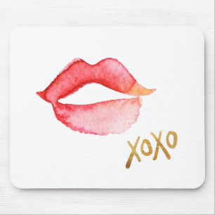Alfombrilla De Ratón Labios y Relieve metalizado dorado XOXO de la