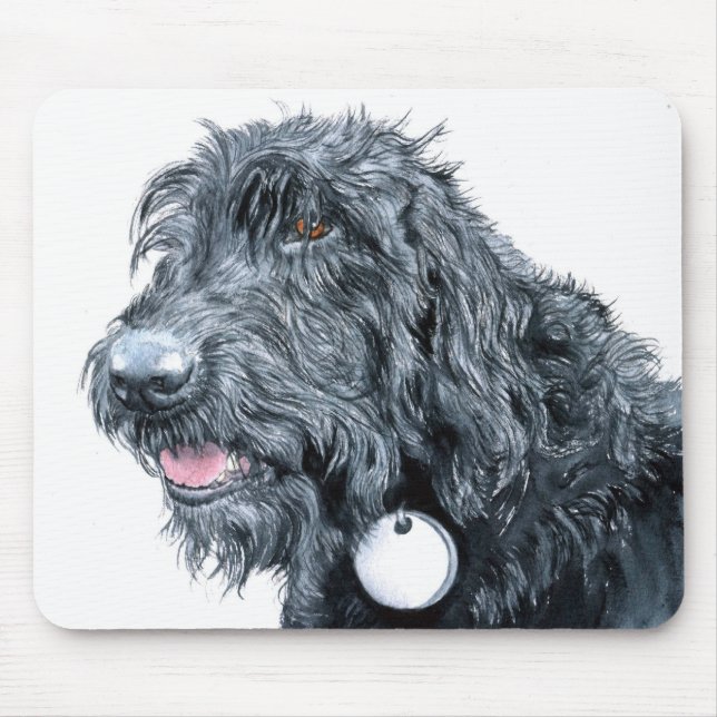 Alfombrilla De Ratón Labradoodle negro Mousepad (Frente)