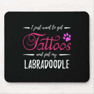 Alfombrilla De Ratón Labradoodle Perro Lover Tattoo Funny Perro Mamá Re