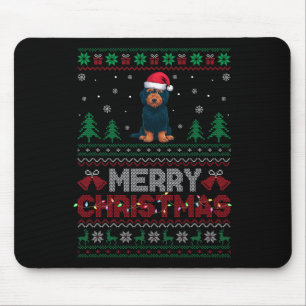 Alfombrilla De Ratón Labradoodle Perros Amantes de Santa Hat Árbol de N