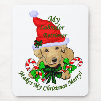 Alfombrilla De Ratón Labrador amarillo recupera regalos de Navidades