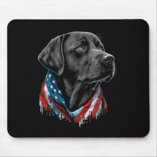 Alfombrilla De Ratón Labrador americano patriótico negro del 4 de julio
