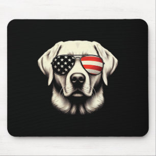 Alfombrilla De Ratón Labrador Bandera Americana Sungles 4 De Julio Patr