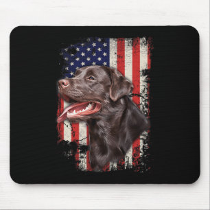 Alfombrilla De Ratón Labrador Labs Bandera Patriótica Americana 4 De Ju