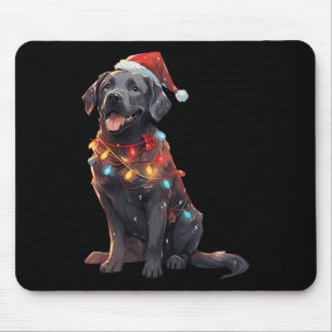 Alfombrilla De Ratón Labrador negro recuperador Santa Hat Navidades luz