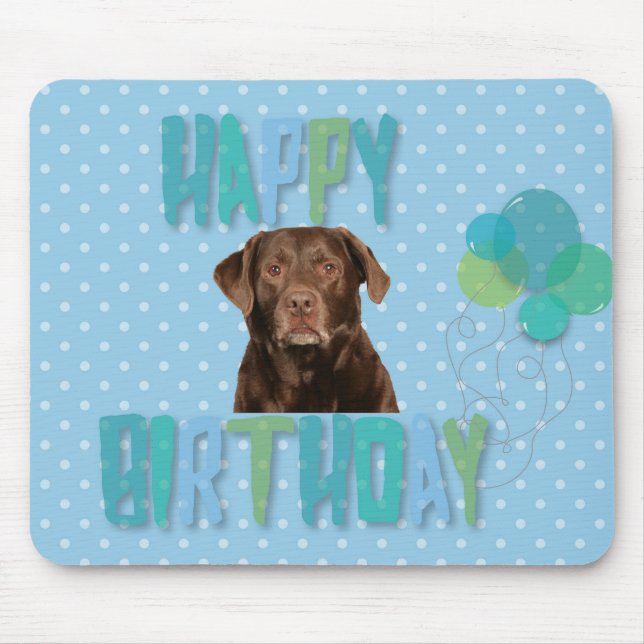 Alfombrilla De Ratón Labrador perro recuperador feliz cumpleaños (Frente)