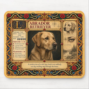 Alfombrilla De Ratón Labrador Retriever, Arte de Bestiario Medieval