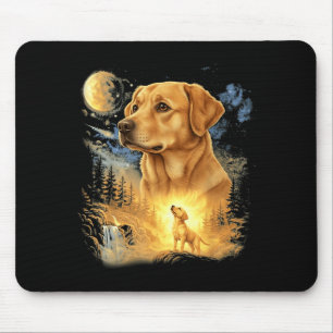 Alfombrilla De Ratón Labrador retriever aullando a la luna vintage