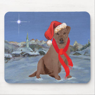 Alfombrilla De Ratón Labrador Retriever Chocolate Navidad