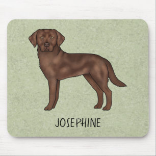 Alfombrilla De Ratón Labrador Retriever Lab Chocolate Perro Nombre Pers