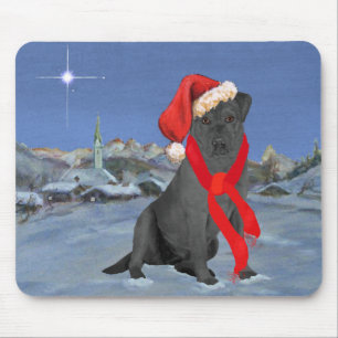 Alfombrilla De Ratón Labrador Retriever Negro Navidad