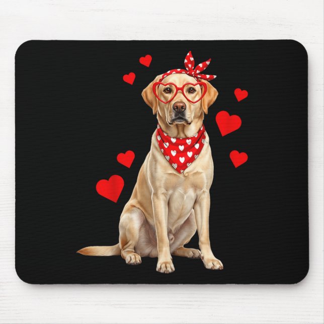 Alfombrilla De Ratón Labrador Retriever Valentines Day Dog Lover Heart  (Frente)