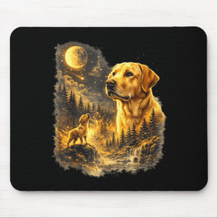 Alfombrilla De Ratón Labradores aullando a la luna vintage divertido