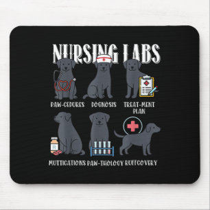 Alfombrilla De Ratón Labs de Enfermería Perro Negro Paw-Cedures Hallowe