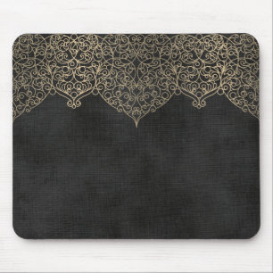 Alfombrilla De Ratón Lace de oro sobre negro