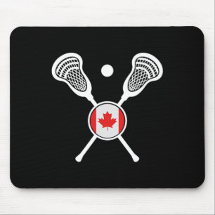 Alfombrilla De Ratón Lacrosse Bandera Canadiense Lax Helmet Sticks Cana