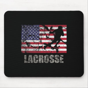 Alfombrilla De Ratón Lacrosse Bandera Estadounidense Bandera Ventilador