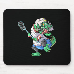 Alfombrilla De Ratón Lacrosse Dinosaur T Rex Con Lacrosse Stick Funny