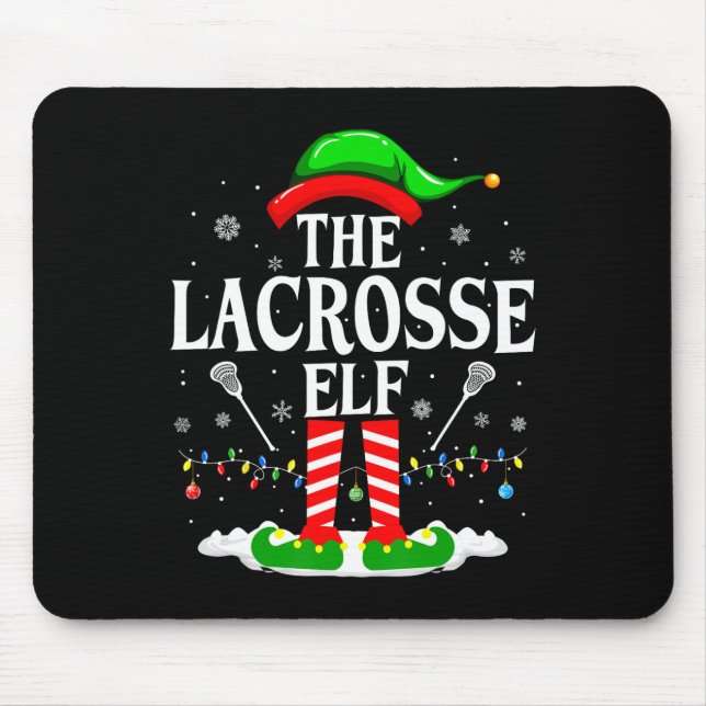 Alfombrilla De Ratón Lacrosse Elf Funny Matching Xmas Lacrosse Chris (Frente)