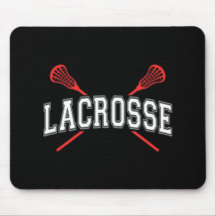 Alfombrilla De Ratón Lacrosse Red Crossed Sticks para jóvenes o adultos