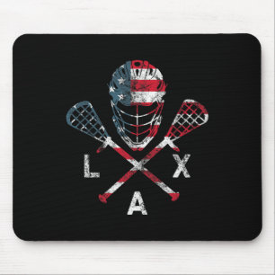 Alfombrilla De Ratón Lacrosse Us Flag Lacrosse Player Lacrosse Lax
