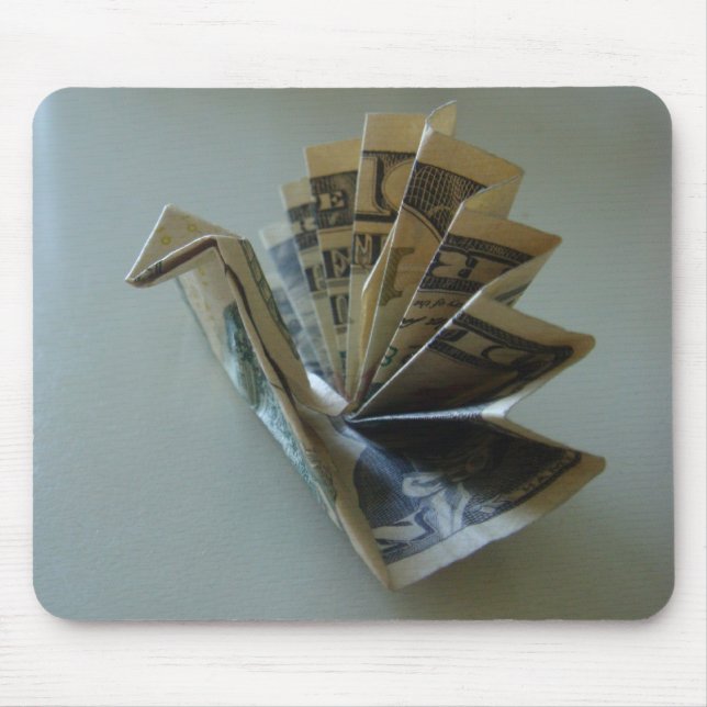 Alfombrilla De Ratón Lado de Origami Turquía del dinero (Frente)