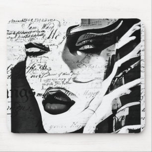 Alfombrilla De Ratón Lady en blanco y negro