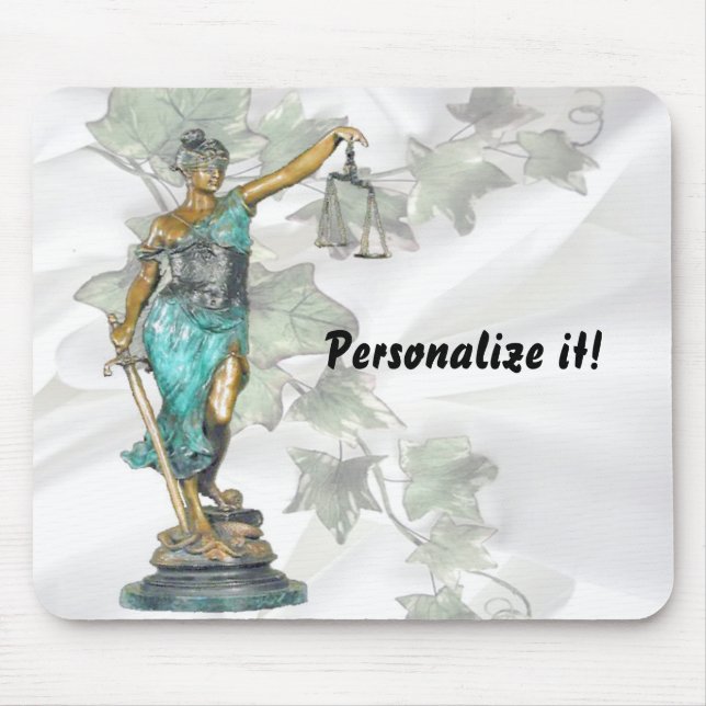Alfombrilla De Ratón Lady Justice sobre Satin y Ivy (Frente)