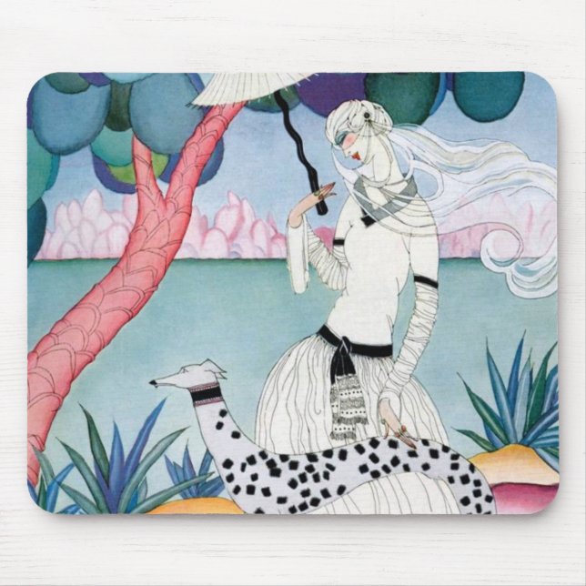 Alfombrilla De Ratón Lady with Dalmatian Dog - Helen Dryden (Frente)
