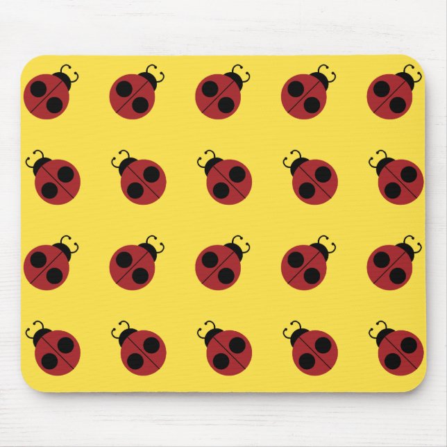Alfombrilla De Ratón Ladybug 60s retro fresco amarillo (Frente)