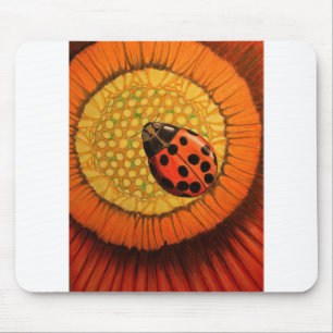 Alfombrilla De Ratón Ladybug Rojo En Flor