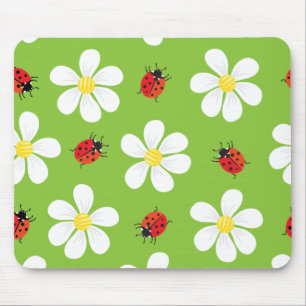 Alfombrilla De Ratón Ladybugs y Daisies Mousepad