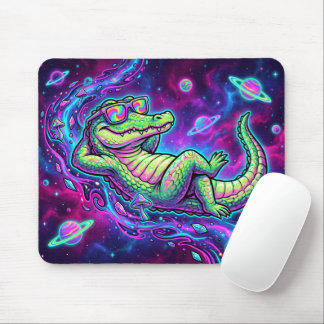 Alfombrilla De Ratón Lagarto Psicodélico Espacio Surrealista