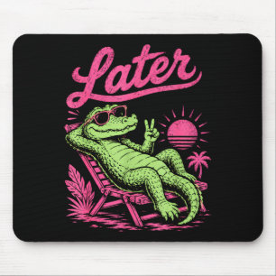 Alfombrilla De Ratón Lagarto retro más tarde después de mientras cocodr