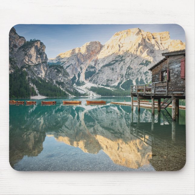 Alfombrilla De Ratón Lago di Braies en los Dolomitas de Italia (Frente)