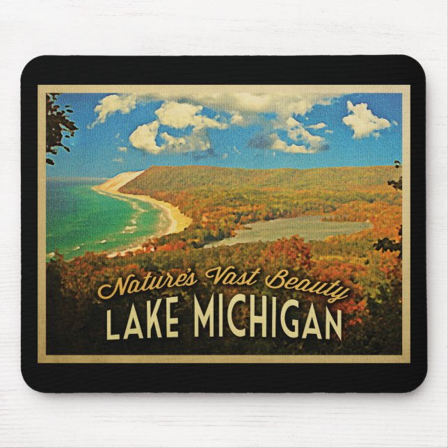 Alfombrilla De Ratón Lago Michigan Vintage (Frente)